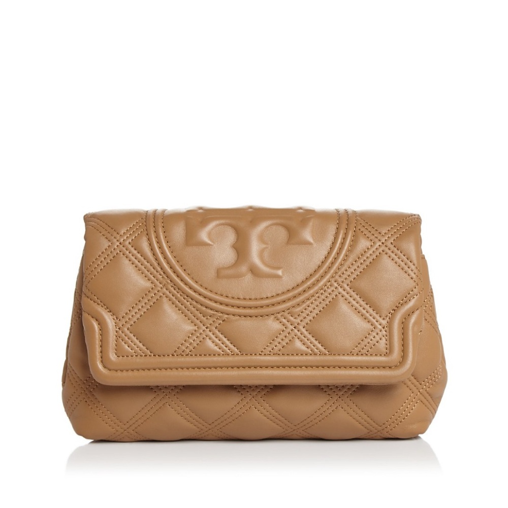 Tory Burch Flemming quilted soft leather clutch